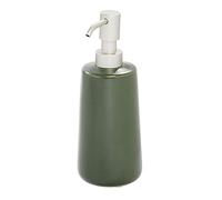 iDesign Eco Vanity Ceramic Soap Dispenser, Refillable Liquid Soap and Detergent Dispenser with Non-Slip Feet, Simple Design Bathroom Accessory, Green 8.99/7.80/20.50 cm