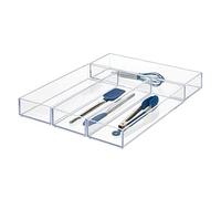 iDesign Espátulas transparentes para organizar cubiertos de cocina, baño, paquete grande de 4