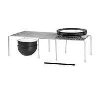 iDesign Estantes Expandibles y Apilables para Almacenamiento, Acero, Plateado, 35.6x22.9x16.39 cm
