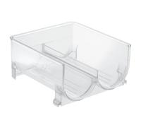 iDesign Fridge/Freeze Binz Botellero de vino para 2 botellas, estante apilable en plástico, botellero para frigorífico, transparente