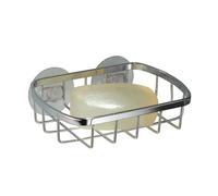 iDesign- Gia, Porta jabonera, con ventosas, para cubículo de ducha, bañera, Cromado