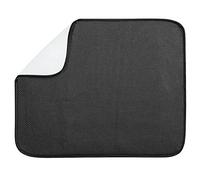 iDesign iDry Tapete de cocina, alfombrilla escurreplatos y fina fabricada en poliéster para un secado de platos óptimo, negro/blanco