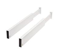 iDesign Juego de 2 tablas separadoras para cocina, organizador de cajones de tamaño regulable hecho de madera de paulownia, separador de cajones para cubiertos y utensilios, blanco