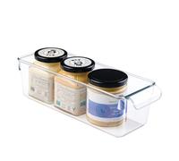 iDesign Linus - Contenedor organizador de plαstico para frigorνfico y congelador con asa, contenedor transparente para organizaciσn de alimentos,