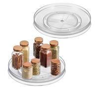 iDesign Linus - Organizador de Cocina Giratorio para despensa, encimera, Estante, Mesa, tocador, baño, 11 Pulgadas, Transparente, Transparente, 11" Inch