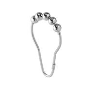 iDesign Metal Roller Shower Curtain Rings/Hooks for Standard Rods in Master, Guest, Kid's Bathroom, 1.5"" x 0.25"" x 3"", Set of 12 - Chrome