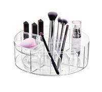 iDesign Organizador de maquillaje giratorio, caja organizadora personalizable de la colección exclusiva de Sarah Tanno, caja de plástico para productos de belleza, transparente