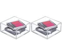 iDesign Organizador de maquillaje y cosméticos, organizador de cajones extrapequeño de plástico libre de BPA, caja apilable para baño, cocina y oficina, transparente (Paquete de 2)