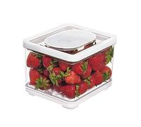 iDesign Organizador de Nevera con Tapa, Recipiente hermético pequeño para Frutas y Verduras con regulación de Aire, Organizador de plástico, Transparente/Blanco/Verde