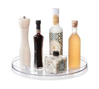 iDesign Plato giratorio para cocina, organizador de armarios extragrande de plástico libre de BPA, especiero giratorio para guardar especias y tarros en la despensa, transparente