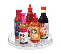 iDesign Plato giratorio para la cocina, organizador de armarios grande de plástico libre de BPA, especiero giratorio para guardar especias y tarros en la despensa, transparente, 27.9 cm