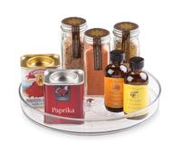 iDesign Plato giratorio para la cocina, pequeño organizador de armarios de plástico libre de BPA, especiero giratorio para guardar especias y tarros en la despensa, transparente