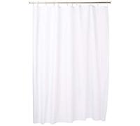 iDesign Poly SC/Liner Cortina de baño de tela, Cortina impermeable con dobladillo reforzado, Cortina de ducha lavable en la lavadora, 183,0 cm x 183,0 cm, Poliéster blanco