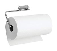 iDesign Portarrollos de cocina, sujeta rollos de metal con barra oscilante, portarrollos de pared para 1 rollo de cocina, plateado