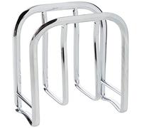 iDesign Portaservilletas, estrecho servilletero vertical de metal, elegante soporte para servilletas de papel para mesa o encimera de cocina, plateado