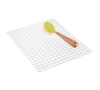 iDesign Protector de fregadero Orbz 70660, tapete escurridor de platos de plástico grande y recortable, transparente