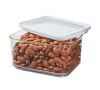 iDesign Recipiente para Alimentos con Tapa, pequeño Organizador de despensa de plástico reciclable, contenedor de Alimentos hermético para Ingredientes y más, Transparente/Blanco