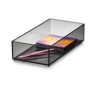 iDesign Signature Series cajones, Maquillaje de la colección Exclusiva de Sarah Tanno, Organizador de plástico combinable para cosméticos, Gris, 10,2 x 20,3 x 5 cm