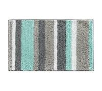 iDesign, Stripz, Tapete de microfibra, 86 cm x 53 cm, Menta/gris
