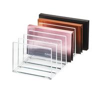 iDesign, Caja para paletas de Maquillaje de la colección Exclusiva de Sarah Tanno, Organizador de plástico con 7 Compartimentos, Transparente, 20,5 x 10,2 x 9,3 cm