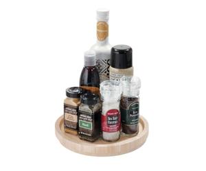 iDesign The Home Edit Series, Lazy Susan con borde elevado, madera, natural