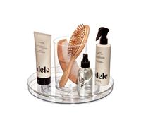 iDesign The Sarah Tanno Collection 11 Organizador de cosm?ticos giratorio Lazy Susan con vaso extra?ble Hecho con pl?stico reciclado Transparente