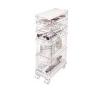 iDesign The Sarah Tanno Collection - Carrito organizador de cosméticos apilable con 5 cajones, transparente y blanco