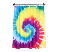 iDesign Tie Dye Cortina de ducha, Adornada cortinas para baño de 183,0 cm x 183,0 cm, Cortina de baño de tela con estampado batik, Poliéster colorido