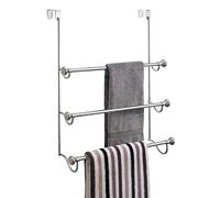 iDesign, York, Anaquel-toallero metálico para colocar sobre perfil de puerta de cubículo de ducha, Acabado combinado