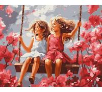 IDEYKA Pintar por números Mejores amigas art selena ua 40 x 50 con marco de madera