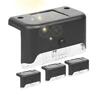 Idezek Luces Cubierta, 4 Luces solares para decoración Pared Escalera, Luces al Aire Libre accionadas solares Impermeables del LED para el Patio Trasero del jardín la Pared