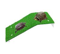 Idezek Plataforma para Tomar el Tortugas,Rampa Tortuga Hierba simulación - Rampa para Tortuga, Escalera para Tanque Reptiles, terraza Descanso, Tortuga, Acuario, Muelle