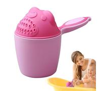 Idezek Taza de enjuague con champú, Taza de baño para enjuagar el cabello, Enjuagadora de cascada con taza de champú de oso de dibujos animados, Taza linda del animal de la protección de los ojos,