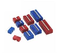 IDGTTLDF 10PCS Red Toggle Switch Spacing 2.54MM Dip Dial The Code Switch 1 2 3 4 5 6 7 8 9 10 12 Pin Quick Switch (Color : Red, Size : 12) (Color : Red, Size : 8)