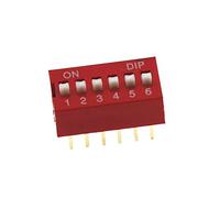 IDGTTLDF 10PCS Red Toggle Switch Spacing 2.54MM Dip Dial The Code Switch 1 2 3 4 5 6 7 8 9 10 12 Pin Quick Switch (Color : Red, Size : 12) (Color : Red, Size : 1)