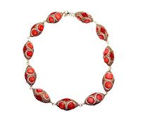 IDGTTLDF 18x35mm naranja rojo Coral dorado cristal pavé cuentas envoltura gargantilla collar moda mujer