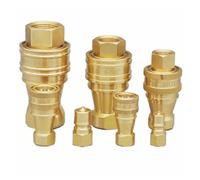 IDGTTLDF 1pc 500 Bar 3/8" BSPT Female Hydraulic Brass Quick Disconnect Couplers Truck Portable Carpet Cleaning