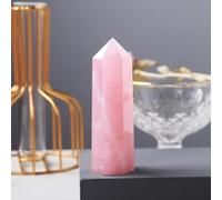 IDGTTLDF 1pc 7-8cm Crystal Rose Quartz Crystal Hexagonal Prism Ornament Magic Wand Crystal Tower Room Decor Home Decor