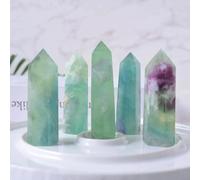 IDGTTLDF 1pc 7-8cm Feather Fluorite Point Tower for Collectibles and Educational Use Table Accessory