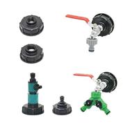 IDGTTLDF 1pcs IBC Tank Tap S60*6 Coarse Thread to 1/2'' 3/4'' 1" Water Connector Replacement Valve Fitting(Silver)