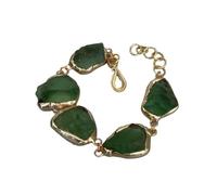 IDGTTLDF 20x27mm Fluorita verde áspera cruda cepillada moneda pulsera de cuentas joyería de piedras preciosas