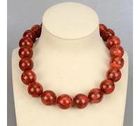 IDGTTLDF 22MM Red Spong Coral Round Coral Short Necklace Four Seasons Chocker Necklace For Women