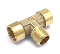 IDGTTLDF 3/8" BSP Female-Male-Female tee 3 Way Brass Splitter Pipe Fitting Water Gas Oil 8 Bar