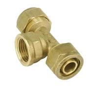 IDGTTLDF Accesorio de latón de 3 vías con conexión en T Hembra BSP de 1/2" (diámetro Interior x diámetro Exterior) de Tubo de Ajuste de 14 x 18 mm