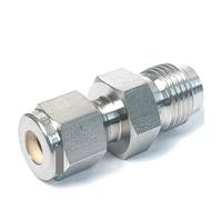 IDGTTLDF Acoplamiento de tubería de Acero Inoxidable Sus 316L con Doble férula de compresión de 3/4" VCR Macho a 1/2"