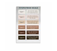 IDGTTLDF Aesthetic Skin Type Reference Metal Tin Sign Fitzpatrick Scale Chart for Beauty Room Decor and Skincare 8 X 12 inch