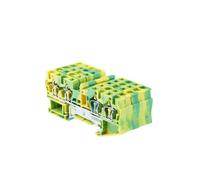 IDGTTLDF Bloques de terminales de riel DIN PE ST-4 Conectores PE Tipo de tracción Cable de Tierra de Resorte de Cuatro Conductores 10 Piezas