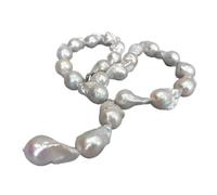 IDGTTLDF Boda nucleado Flameball barroco perla Rosario COLLAR COLGANTE novia joyería 19"