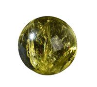 IDGTTLDF Citrine Crystal Sphere Ball with Stand, Sculpture Figurine, Feng Shui Yellow Home Decoration for Living Room TV Cabinet Crafts Gifts Office Table Shelf,8cm