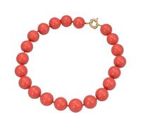 IDGTTLDF Collar de perlas de concha de mar naranja de 18,5 "y 20 mm for mujer